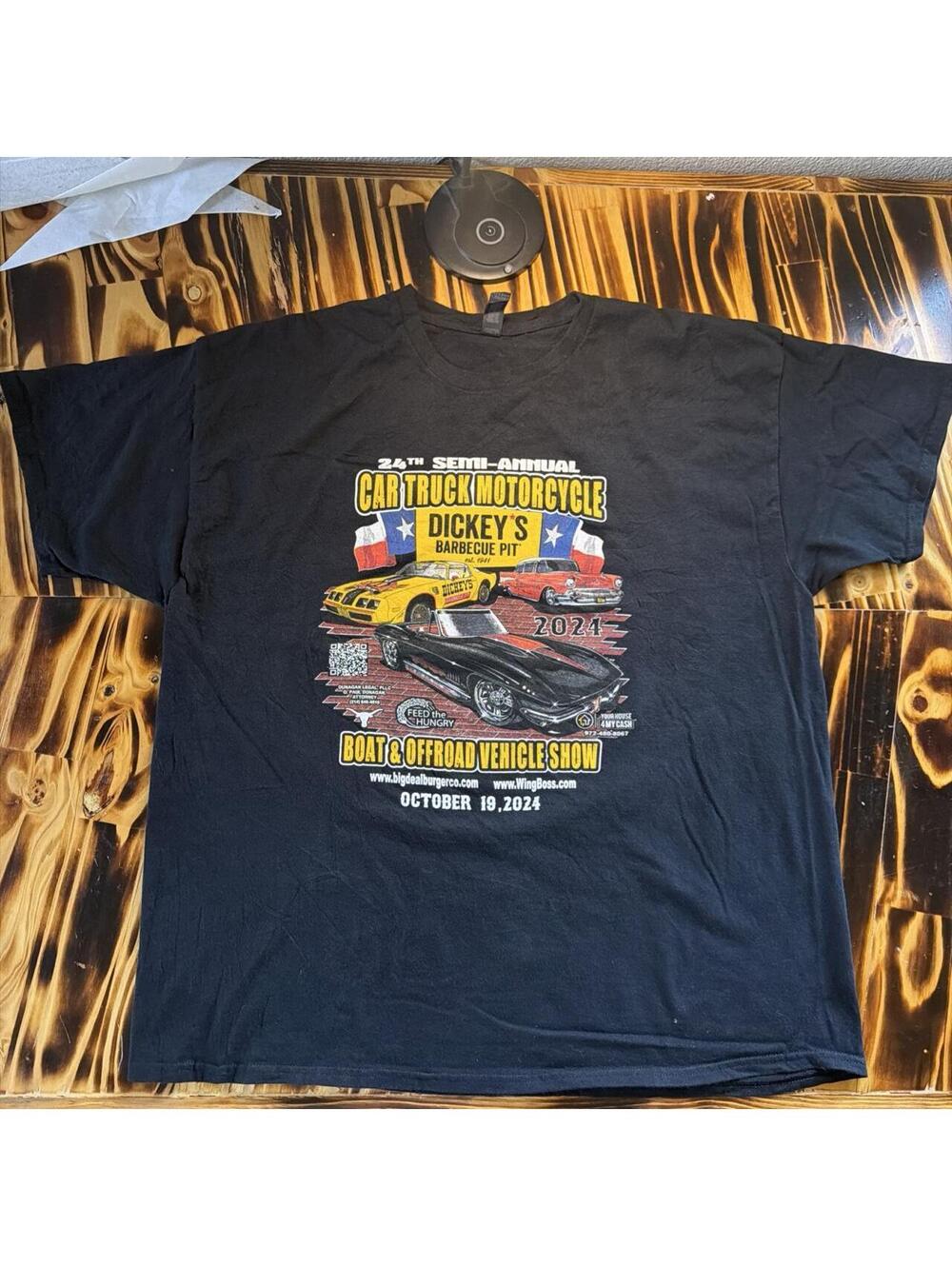 Gildan Black Graphic Tee 24th Semi-Annual Car Truck Motorcycle Show 2XL
